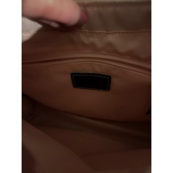 Vintage Ralph Lauren Beige Linen Handbag With Black Leather Trim - Picture 9 of 16